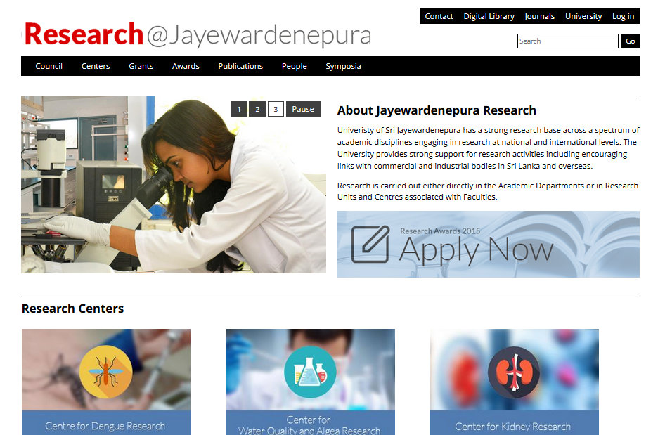 research website jayewardenepura