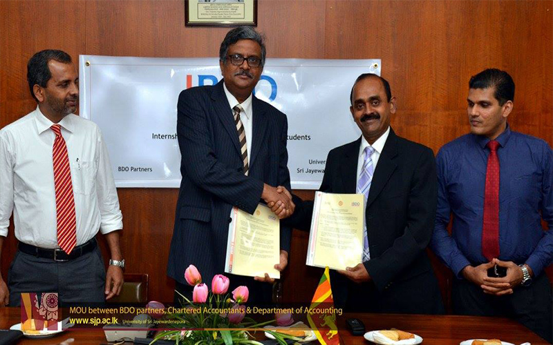 MOU between BDO partners, Chartered accountants and Department of Accounting