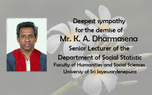 K. A. Dharmasena Senior Lecturer