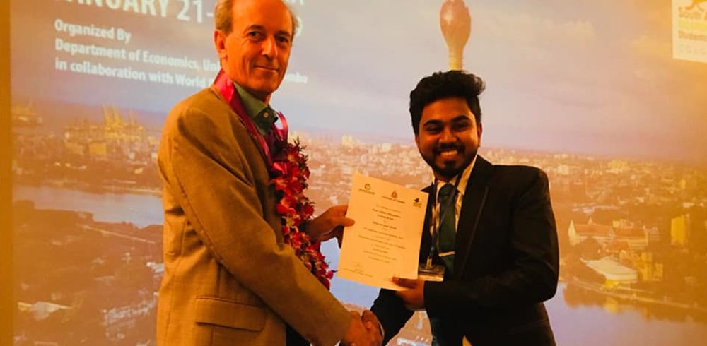 Mr. Pasan Wijayawardhana; Undergraduate of the FMSC wins Best Paper Award at SAESM 2019