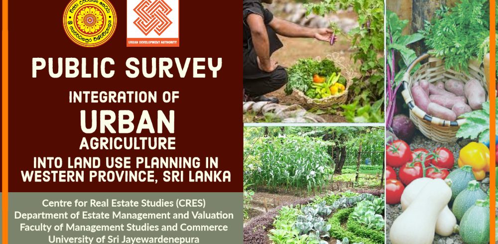 Public Survey on Integration of Urban Agriculture into Land Use Planning in Western Province, Sri Lanka