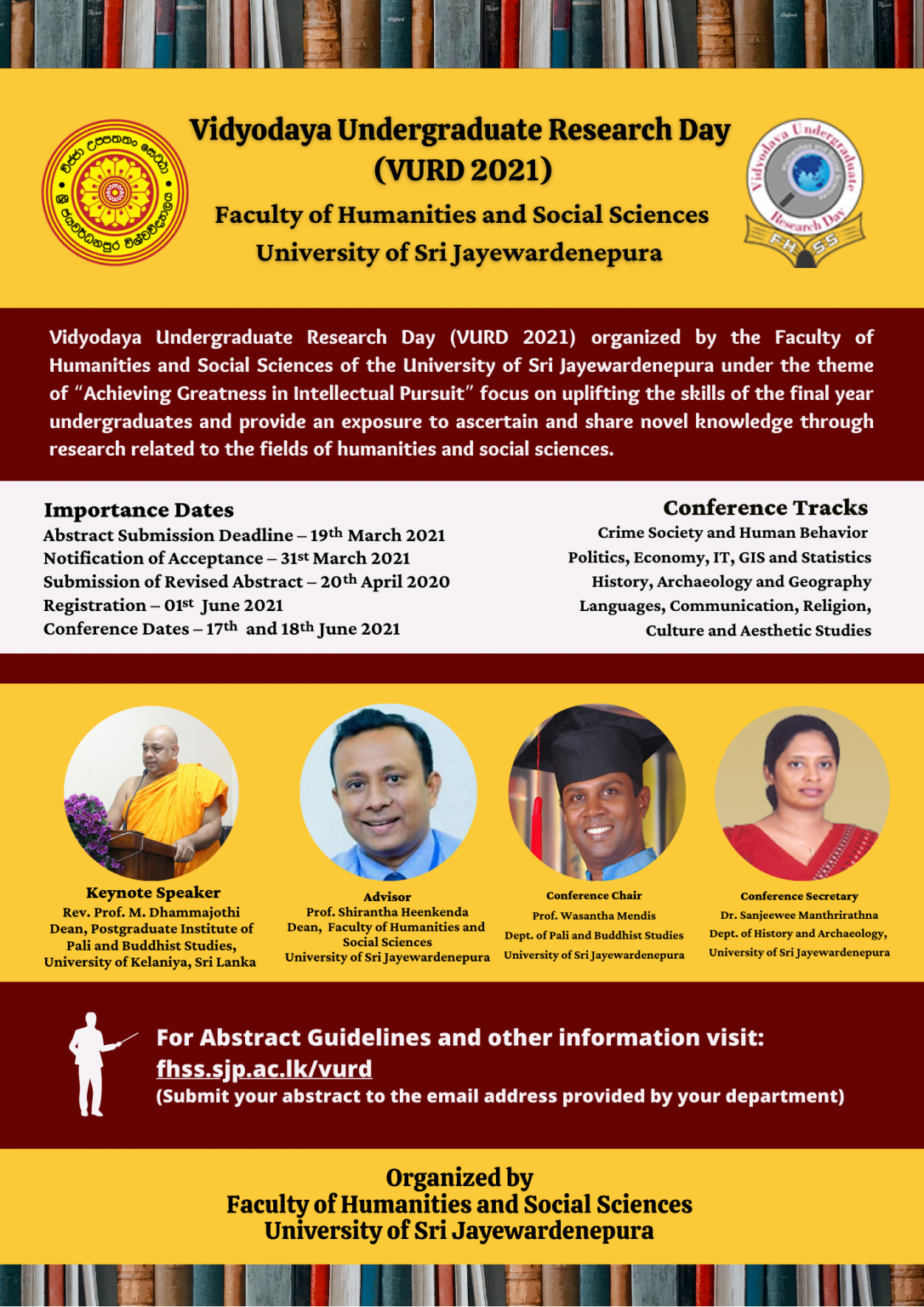 Submit Your Abstracts to the Vidyodaya Undergraduate Research Day 2021