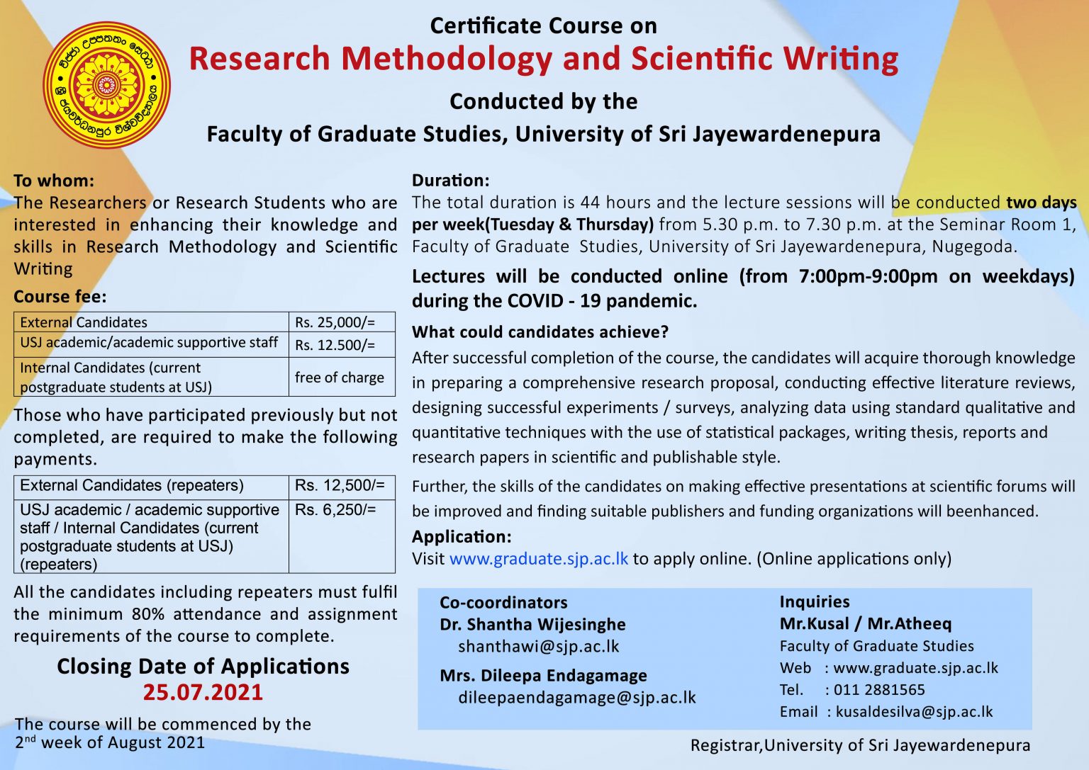 course on research writing
