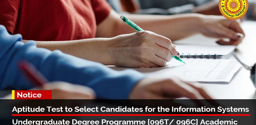 Aptitude Test to Select Candidates for the Information Systems Undergraduate Degree Programme [096T/ 096C] Academic Year 2021/2022