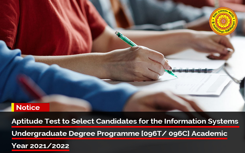 Aptitude Test to Select Candidates for the Information Systems Undergraduate Degree Programme [096T/ 096C] Academic Year 2021/2022