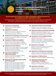 First Degree Courses - Faculty of Humanities and Social Sciences