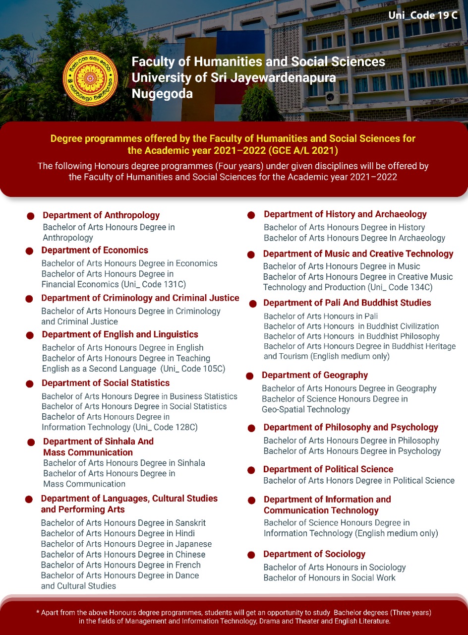 First Degree Courses - Faculty of Humanities and Social Sciences